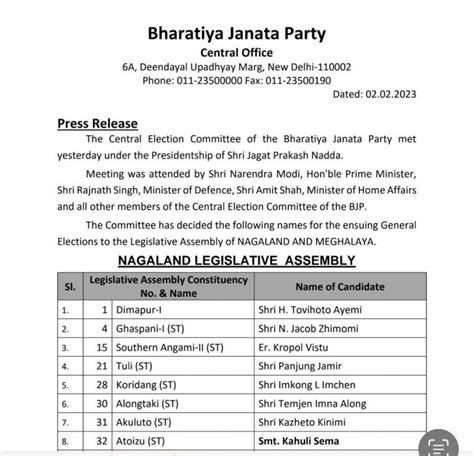 2023 Nagaland Legislative Assembly election .